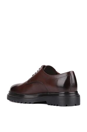 Shoetyle - Kahverengi Deri Bağcıklı Erkek Klasik Ayakkabı 250-2013