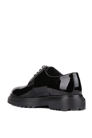 Shoetyle - Siyah Rugan Deri Bağcıklı Erkek Klasik Ayakkabı 250-2013