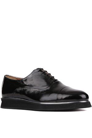 Shoetyle - Siyah Rugan Deri Bağcıklı Erkek Klasik Ayakkabı 250-2030