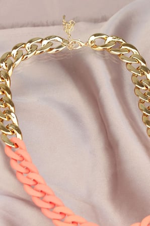 Gold Turuncu Renk Uzay Yolu Model Zincir Kolye