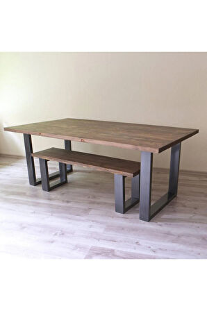 Ahşap Yemek Masa & Bank 180x80 Cm