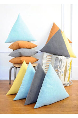 Dekoratif Üçgen Yastık 4 Adet