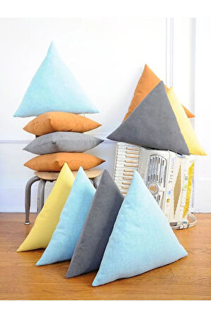 Dekoratif Üçgen Yastık 4 Adet