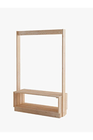 Ahşap Askı Raf Vestiyer 160x100 cm