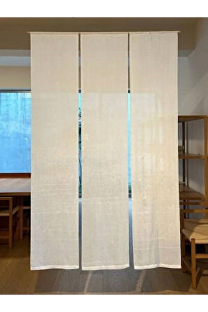 Beyaz Japon Perde Set 3'lü 120x180 cm