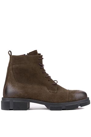 Shoetyle - Haki Süet Deri Bağcıklı Erkek Bot 250-206