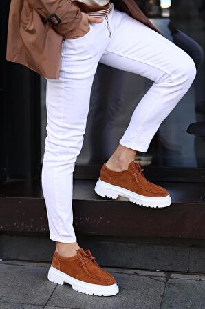 Shoetyle - Taba Süet Bağcıklı Erkek Günlük Ayakkabı 101-9009