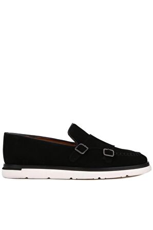 Shoetyle - Siyah Süet Tokalı Erkek Günlük Ayakkabı 250-2750-1