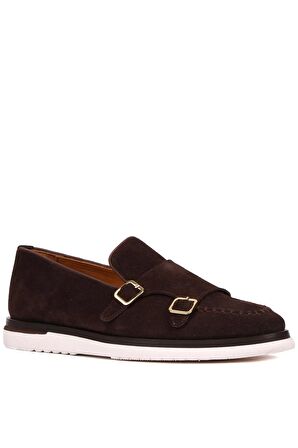 Shoetyle - Kahverengi Süet Tokalı Erkek Günlük Ayakkabı 250-2750-1