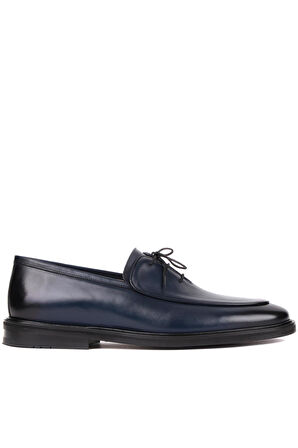 Shoetyle - Lacivert Deri Bağcıklı Erkek Klasik Ayakkabı 250-7511