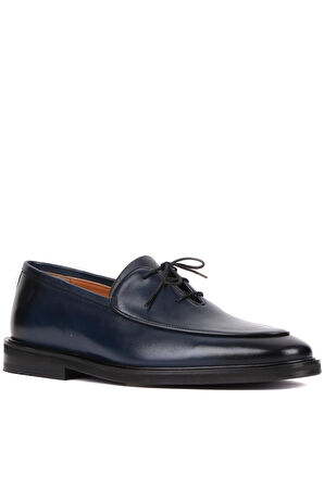 Shoetyle - Lacivert Deri Bağcıklı Erkek Klasik Ayakkabı 250-7511