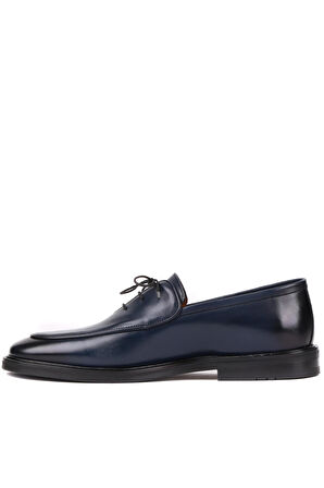 Shoetyle - Lacivert Deri Bağcıklı Erkek Klasik Ayakkabı 250-7511