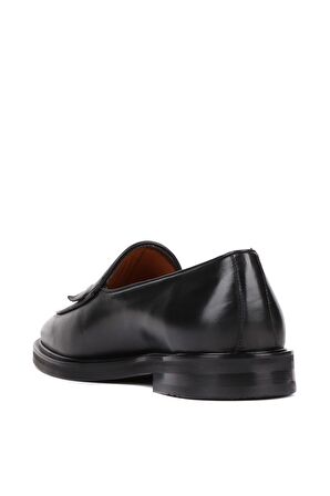 Shoetyle - Siyah Deri Bağcıksız Erkek Günlük Ayakkabı 250-7510