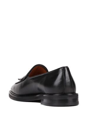 Shoetyle - Siyah Deri Bağcıksız Erkek Günlük Ayakkabı 250-7510
