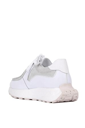 Shoetyle - Beyaz Deri Bağcıklı Erkek Günlük Ayakkabı 250-2416
