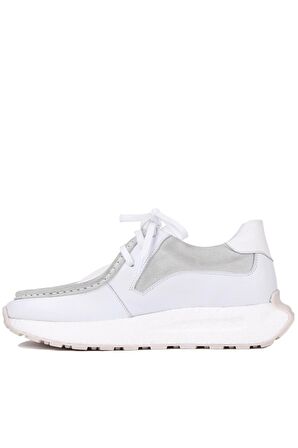 Shoetyle - Beyaz Deri Bağcıklı Erkek Günlük Ayakkabı 250-2416