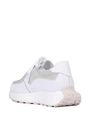 Shoetyle - Beyaz Deri Bağcıklı Erkek Günlük Ayakkabı 250-2416