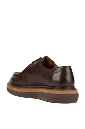 Shoetyle - Kahverengi Deri Bağcıklı Erkek Günlük Ayakkabı 250-1699