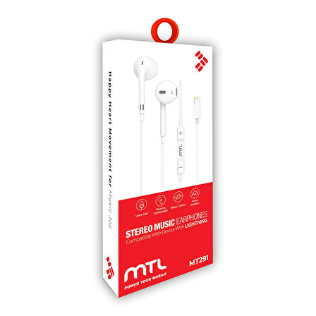 iPhone Lightning Stereo Kablolu Kulaklık MT291