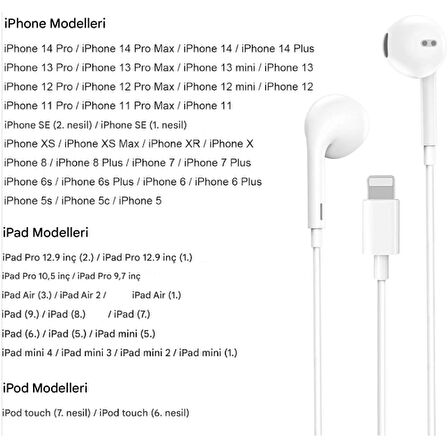iPhone Lightning Stereo Kablolu Kulaklık MT291