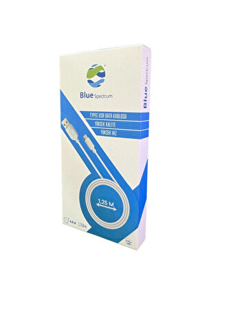Blue Spectrum BS-DT01 125 CM Type-C Uyumlu Şarj ve Data Kablosu
