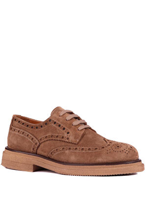 Shoetyle - Taba Hakiki Deri Bağcıklı Erkek Ayakkabı 666-3951