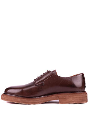 Shoetyle - Kahverengi Hakiki Deri Bağcıklı Erkek Ayakkabı 666-4052