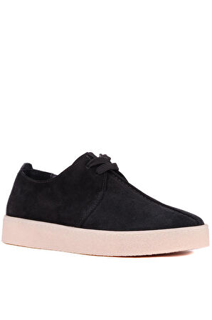 Shoetyle - Siyah Hakiki Süet Bağcıklı Erkek Günlük Ayakkabı 666-21