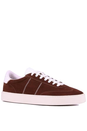 Shoetyle - Koyu Kahverengi Hakiki Süet Bağcıklı Erkek Sneaker 666-3071
