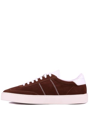 Shoetyle - Koyu Kahverengi Hakiki Süet Bağcıklı Erkek Sneaker 666-3071