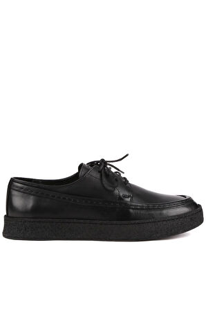 Shoetyle - Siyah Deri Bağcıklı Erkek Günlük Ayakkabı 610-190-21