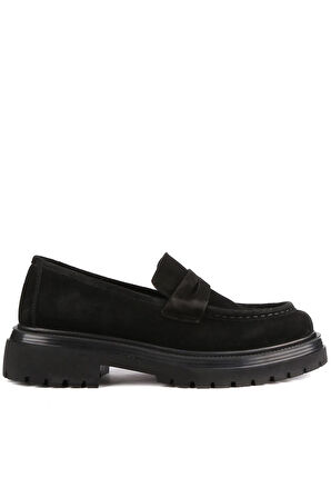 Shoetyle - Siyah Süet Deri Bağcıksız Erkek Günlük Ayakkabı 610-1016-02