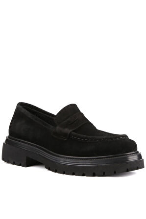 Shoetyle - Siyah Süet Deri Bağcıksız Erkek Günlük Ayakkabı 610-1016-02