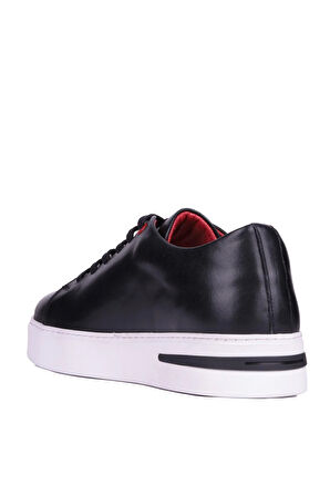 Shoetyle - Siyah Deri Bağcıklı Erkek Günlük Sneaker 610-1002