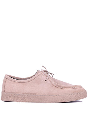 Shoetyle - Bej Süet Bağcıklı Erkek Günlük Ayakkabı 610-1004