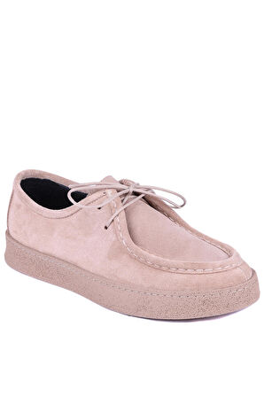 Shoetyle - Bej Süet Bağcıklı Erkek Günlük Ayakkabı 610-1004