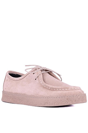 Shoetyle - Bej Süet Bağcıklı Erkek Günlük Ayakkabı 610-1004