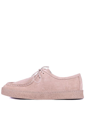 Shoetyle - Bej Süet Bağcıklı Erkek Günlük Ayakkabı 610-1004