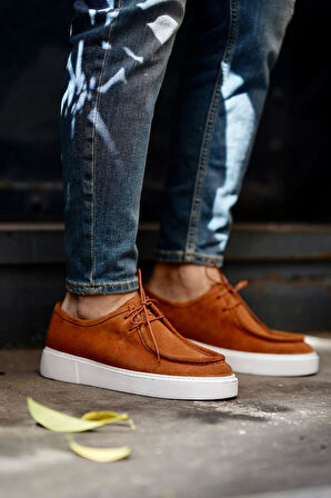 Shoetyle - Taba Süet Bağcıklı Erkek Günlük Ayakkabı 610-1004-1