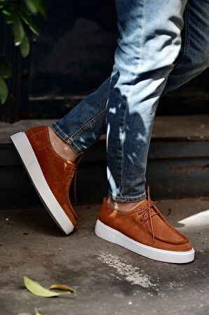 Shoetyle - Taba Süet Bağcıklı Erkek Günlük Ayakkabı 610-1004-1