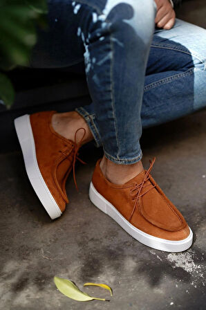 Shoetyle - Taba Süet Bağcıklı Erkek Günlük Ayakkabı 610-1004-1