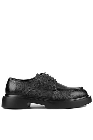 Shoetyle - Siyah Deri Bağcıklı Erkek Günlük Ayakkabı 610-1009