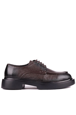 Shoetyle - Kahverengi Deri Bağcıklı Erkek Günlük Ayakkabı 610-1009