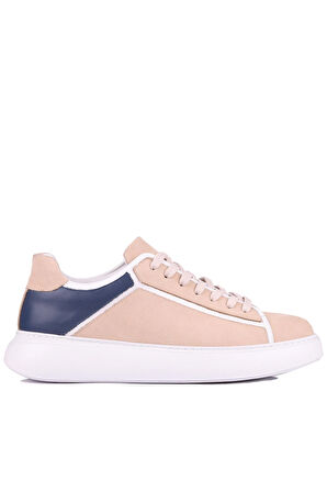 Shoetyle - Bej, Lacivert Deri Bağcıklı Erkek Ayakkabı 610-190-20