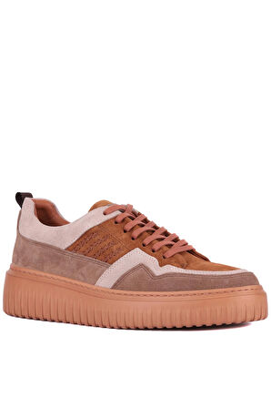Shoetyle - Taba Hakiki Süet Bağcıklı Erkek Sneaker 115-K502