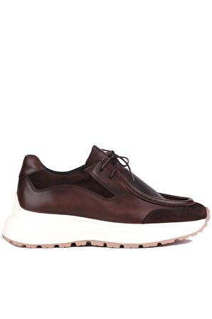 Shoetyle - Kahverengi Hakiki Deri Bağcıklı Erkek Günlük Ayakkabı 115-K525