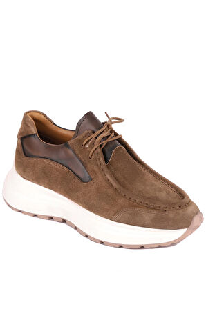 Shoetyle - Vizon Hakiki Süet Bağcıklı Erkek Günlük Ayakkabı 115-K525