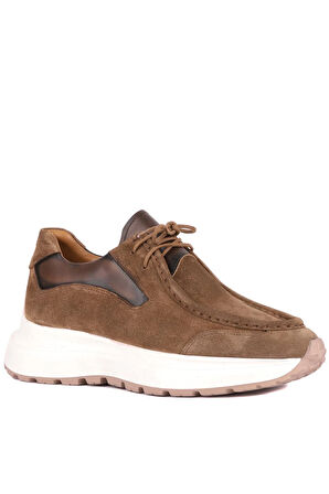 Shoetyle - Vizon Hakiki Süet Bağcıklı Erkek Günlük Ayakkabı 115-K525