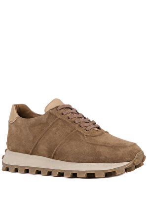 Shoetyle - Vizon Hakiki Süet Bağcıklı Erkek Sneaker 115-K556