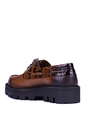 Shoetyle - Taba Hakiki Deri Bağcıklı Erkek Günlük Ayakkabı 115-K512